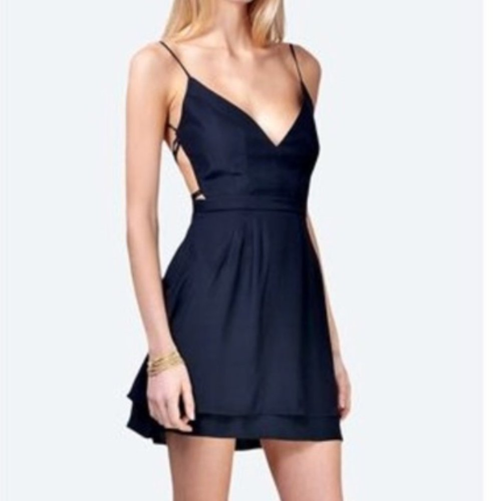 Jennifer Hope Serena Bareback Mini Dress in Navy